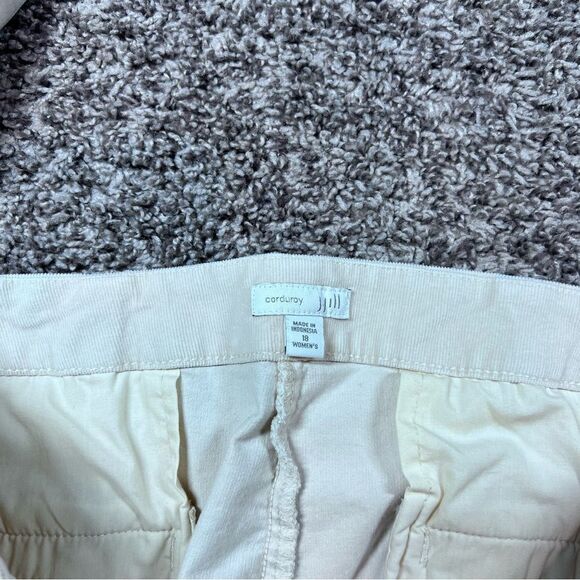 J Jill Pants Womens Cream Corduroy Stretch Waist Straight Leg Mid Rise Size 18 - Picture 4 of 8